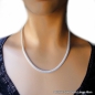 Preview: Exklusive Schlauchkette 3,2-6mm Collier Silber 925 mit Karabinerverschluss 48cm