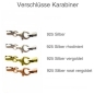 Preview: Kautschukbänder 2 und 3mm 10 Farben mit 925 Silber Karabiner