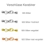 Preview: Exklusives Ledercollier 4mm geflochten in 27 Farben mit 925 Silber Karabiner