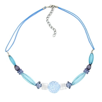 Kette hellblau-türkis-transparent Kunststoff Kordel hellblau 42cm