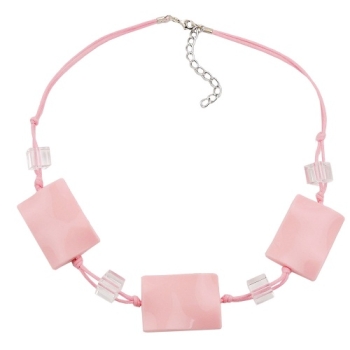 Kette 3x 35x25mm-Viereck gewellt rosa-glänzend 45cm