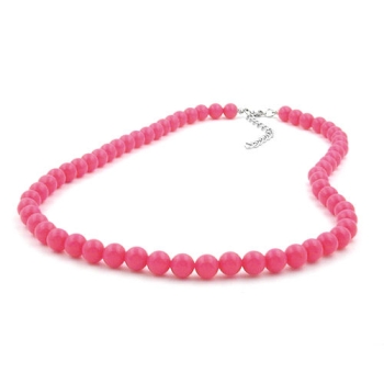 Kette 8mm Kunststoffperlen rosa-pink-glänzend 40cm