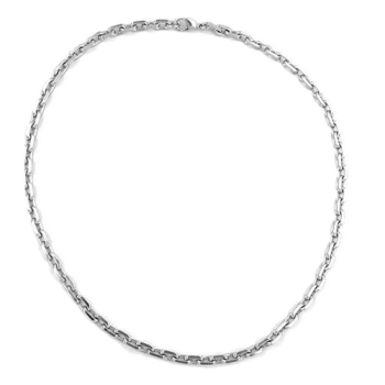 Ankerkette, 6mm rhodiniert diamantiert, 50cm