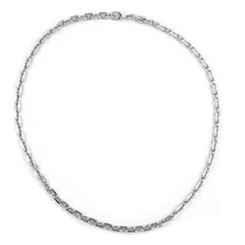 Ankerkette, 6mm rhodiniert diamantiert, 50cm