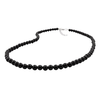 Kette 6mm Perle Kunststoff schwarz-glänzend 40cm