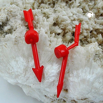 Ohrstecker Ohrring 5x20mm Pfeil 2-teilig rot-glänzend Kunststoff Vollplastik