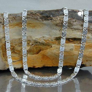 Kette 3,2mm S-Panzerkette flach diamantiert Silber 925 50cm