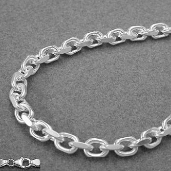 Kette Ankerkette 4x diamantiert 50cm 925 Silber