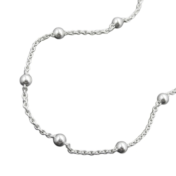 Fußkette 1,3mm Ankerkette längenvariabel mit 13 Kugeln Silber 925 25cm