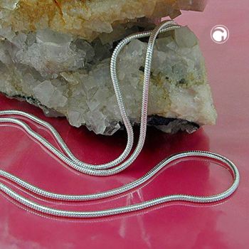 Kette 1,3mm runde Schlangenkette Silber 925 38cm