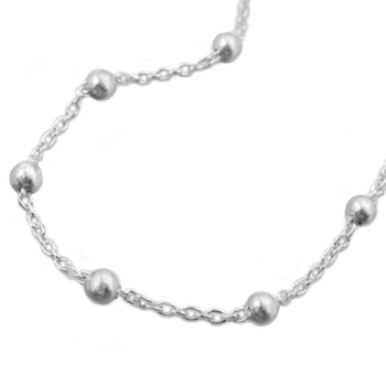 Kette 1,3mm Ankerkette mit 29 Kugeln Silber 925 45cm