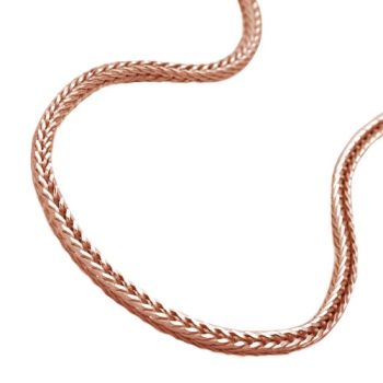 Kette 1,5mm Fuchsschwanzkette vierkant rosé vergoldet 10 Milliem gold-plattiert Silber 925 42cm