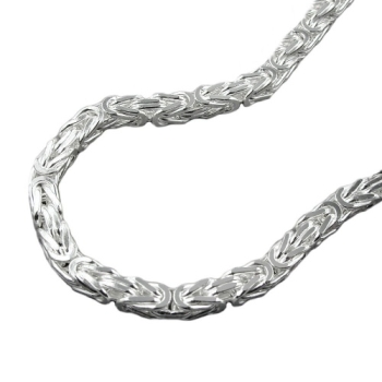 Armband 3x3mm Königskette vierkant glänzend Silber 925 19cm