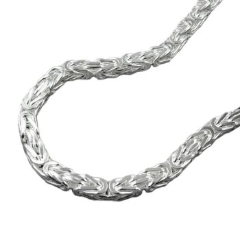 Kette 3x3mm Königskette vierkant glänzend Silber 925 60cm