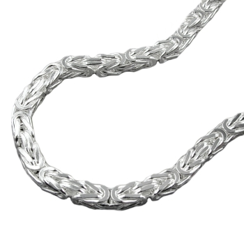 Kette 4x4mm Königskette vierkant glänzend Silber 925 60cm