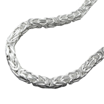 Armband 5x5mm Königskette vierkant glänzend Silber 925 21cm