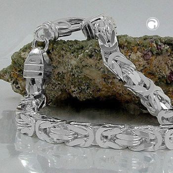 Armband 6x6mm Königskette vierkant glänzend Silber 925 ca. 21cm