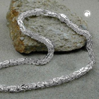 Kette 6x6mm Königskette vierkant glänzend Silber 925 55cm