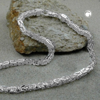 Kette 6x6mm Königskette vierkant glänzend Silber 925 80cm