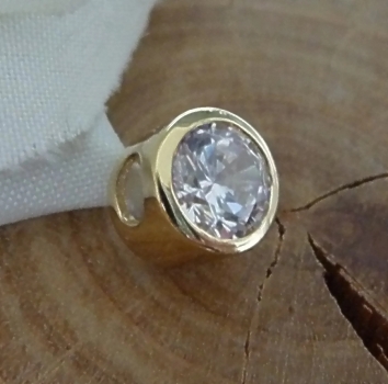 Anhänger 7mm Zirkonia 14Kt 585 GOLD