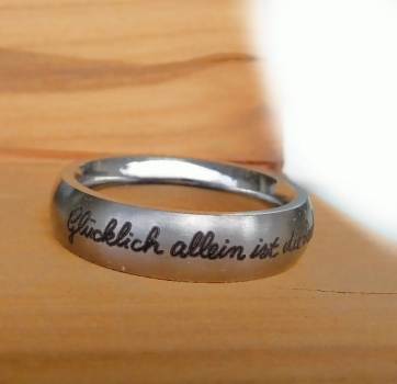 Ring Edelstahl mit Gravur - Goethe