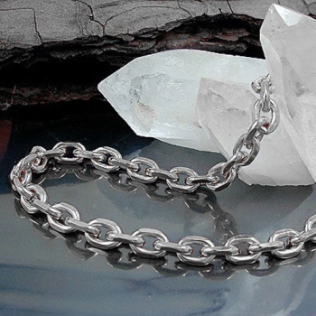 Armband 4mm Ankerkette Silber rhodiniert 925 21cm