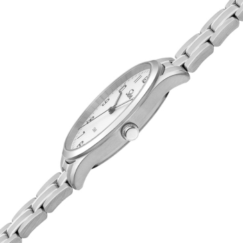 SELVA Herren Quarz Armbanduhr mit Edelstahlband Zifferblatt weiß Ø 39mm