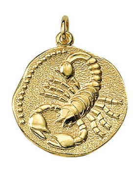 Anhänger Sternzeichen Skorpion Relief rund 18mm 8Kt 333 GOLD