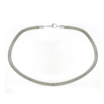 Exklusive Schlauchkette 3,2-6mm Collier Silber 925 mit Karabinerverschluss 42cm