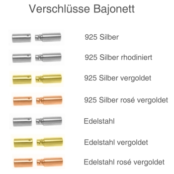 Lederbänder Colliers Kalbsleder 3mm mit Bajonett