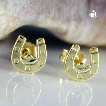 Ohrstecker Ohrring 6x6mm Hufeisen glänzend 9Kt GOLD