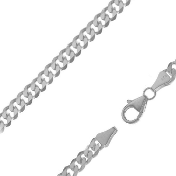 Collier Kette Panzer 4,5mm 45cm Silber 925, vergoldet, rosé vergoldet