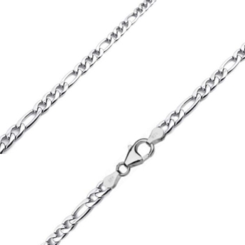 Kette Collier Figaro 3mm 45cm Silber 925, vergoldet, rosé vergoldet