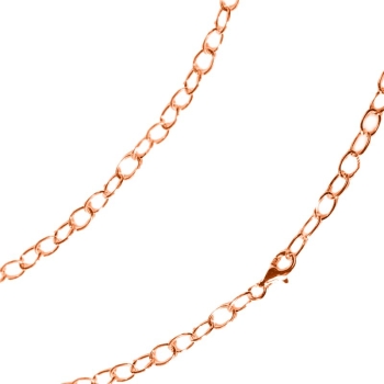 Kette Collier Anker oval rund 5,5mm 60cm Silber 925, vergoldet, rosé vergoldet