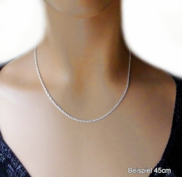 Kette Collier Doppelankerkette gedreht 45cm Silber 925, vergoldet, rosé vergoldet