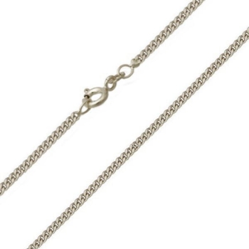 Collier Panzer flach 50cm 1,4mm 14Kt 585 WEISSGOLD