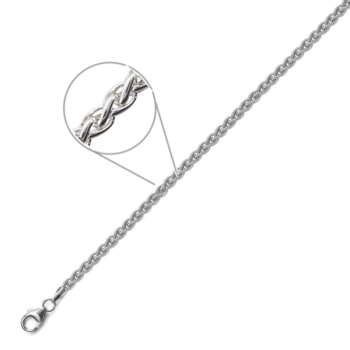 Collier Zopfkette 2,1mm 925 Silber 60cm