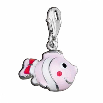 Anhänger Charm 925 Silber "Fisch rosa"