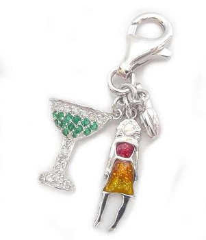 Anhänger Charm 925 Silber Lady-Cocktail