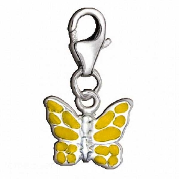 Anhänger Charm 925 Silber Schmetterling gelb