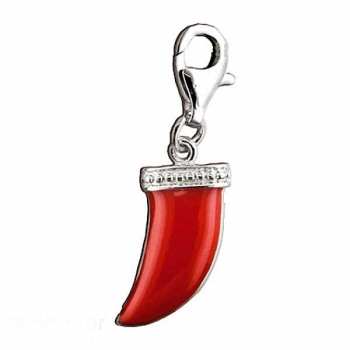 Anhänger Charm 925 Silber Zahn Rot