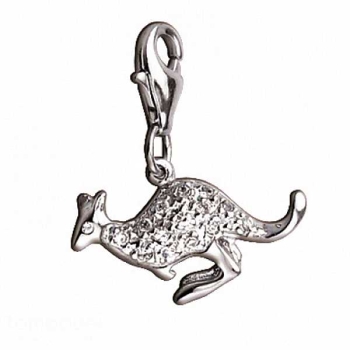 Anhänger Charm 925 Silber Zirkonia Känguru