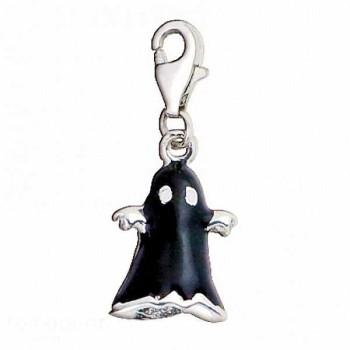 Anhänger Charm 925/- Silber "Gespenst schwarz"