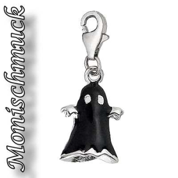 Anhänger Charm 925/- Silber "Gespenst schwarz"