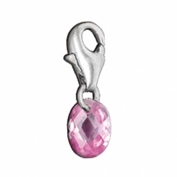 Anhänger Charm oval Zirkonia rosé