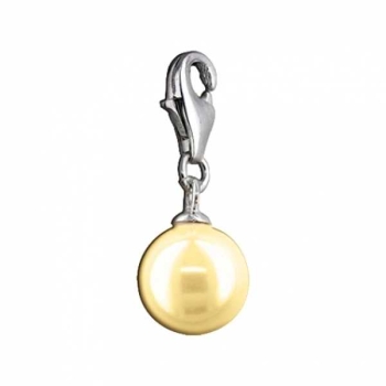 Silbereinhänger Charm Muschelkernperle champagner 10mm