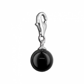 Silbereinhänger Charm Muschelkernperle schwarz 10mm