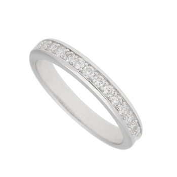 Ring Memoire 3,2mm Zirkonia 925 Silber Gr. 54