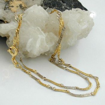 Kette 1,8mm Singapur bicolor 9Kt GOLD 45cm