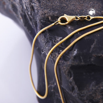 Kette 1mm Schlange rund glänzend 8K GOLD 45cm